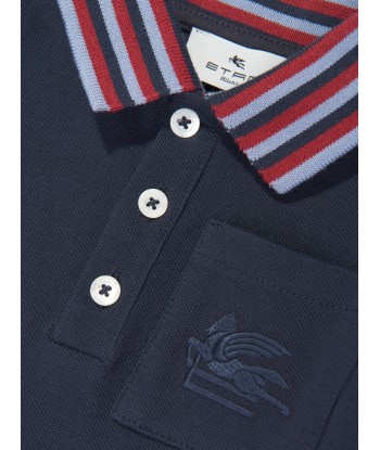 Etro Baby Boys Long Sleeve Polo Shirt in Navy Comment ça marche