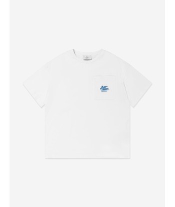 Etro Boys Pegaso Logo T-Shirt in Ivory rembourrage situé sous