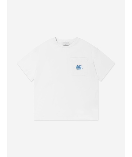 Etro Boys Pegaso Logo T-Shirt in Ivory rembourrage situé sous