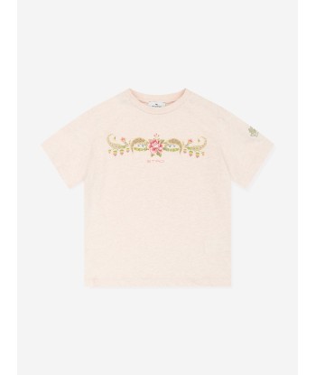 Etro Girls Floral Logo T-Shirt in Beige pour bénéficier 