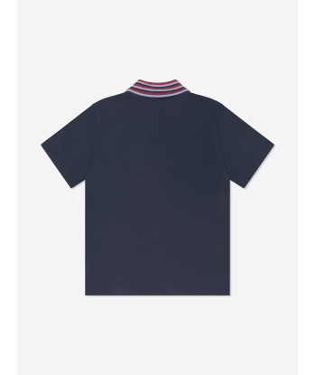 Etro Boys Striped Collar Polo Shirt in Navy prix pour 