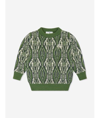 Etro Boys Wool Knitted Jumper in Green 2024