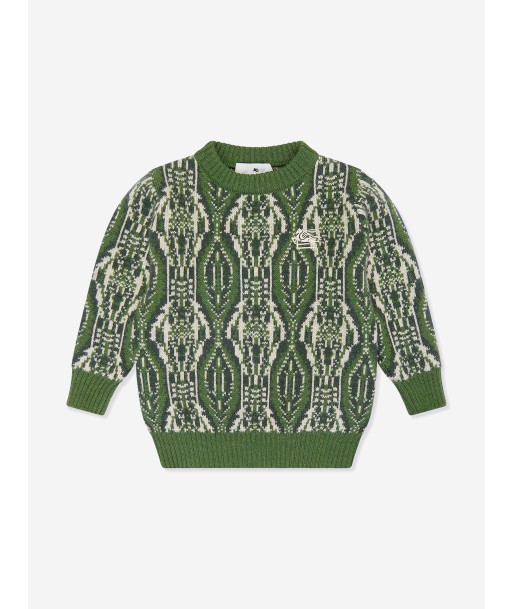 Etro Boys Wool Knitted Jumper in Green 2024