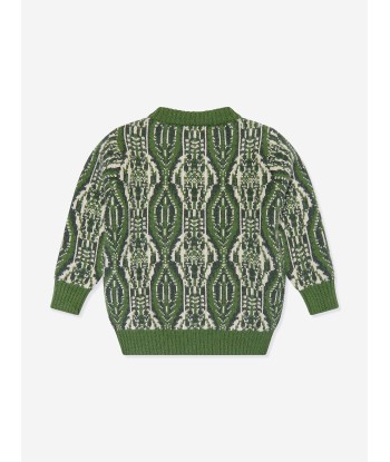 Etro Boys Wool Knitted Jumper in Green 2024