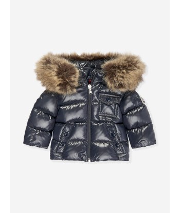 Moncler Enfant Baby Down Padded K2F Jacket in Navy En savoir plus