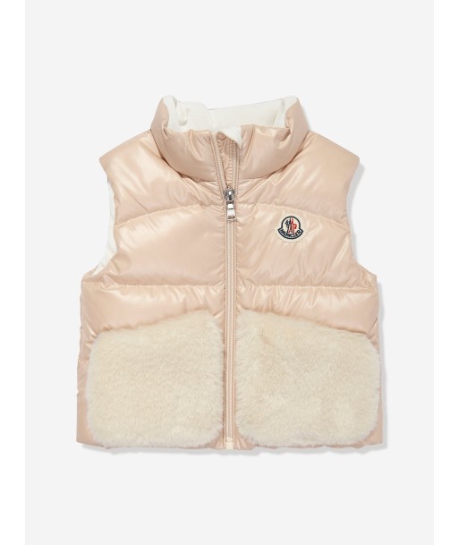 Moncler Enfant Baby Girls Down Padded Vive Gilet in Beige la chaussure