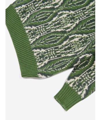 Etro Boys Wool Knitted Jumper in Green 2024