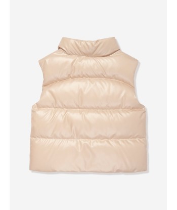 Moncler Enfant Baby Girls Down Padded Vive Gilet in Beige la chaussure