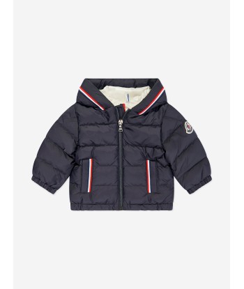 Moncler Enfant Baby Boys Down Padded Merary Jacket in Navy livraison et retour toujours gratuits