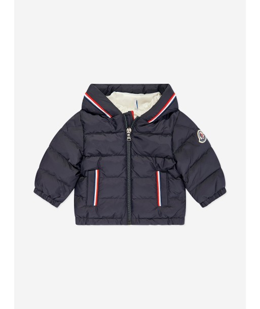 Moncler Enfant Baby Boys Down Padded Merary Jacket in Navy livraison et retour toujours gratuits