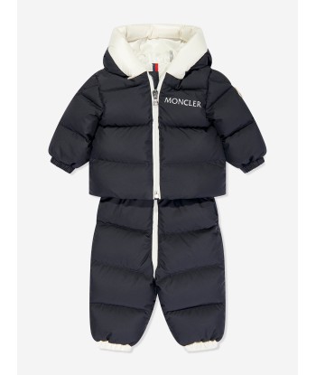 Moncler Enfant Baby Down Padded Xola Jacket in Navy sélection de produits