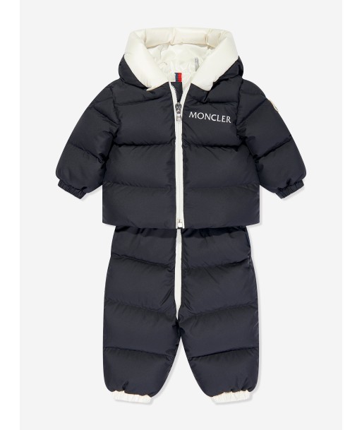 Moncler Enfant Baby Down Padded Xola Jacket in Navy sélection de produits