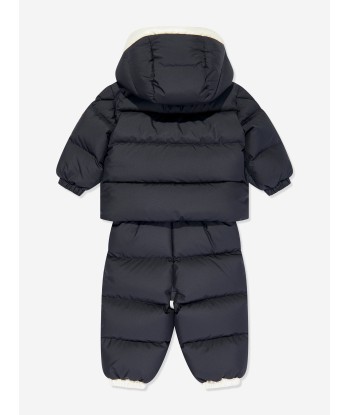 Moncler Enfant Baby Down Padded Xola Jacket in Navy sélection de produits