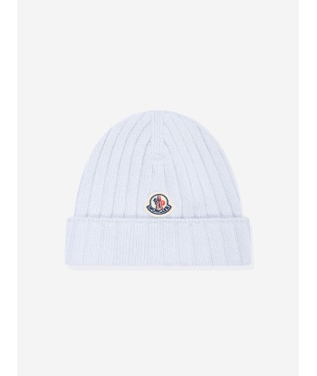 Moncler Enfant Baby Wool Knitted Beanie Hat in Blue le concept de la Pate a emporter 