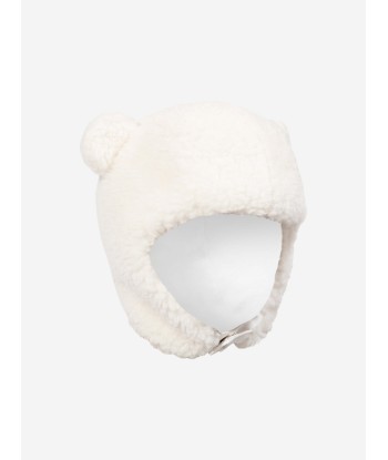 Moncler Enfant Baby Teddy Cap With Earflaps in Ivory des créatures d'habitude