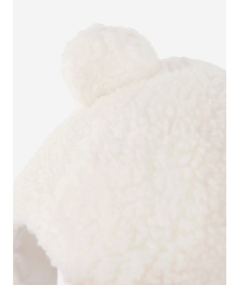 Moncler Enfant Baby Teddy Cap With Earflaps in Ivory des créatures d'habitude