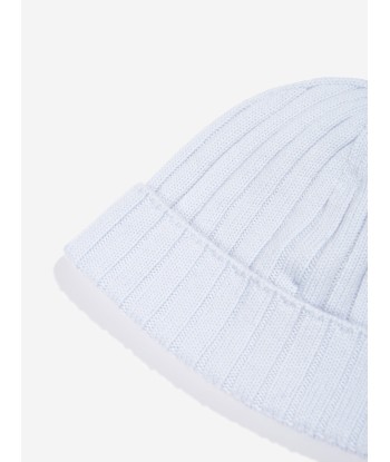 Moncler Enfant Baby Wool Knitted Beanie Hat in Blue le concept de la Pate a emporter 