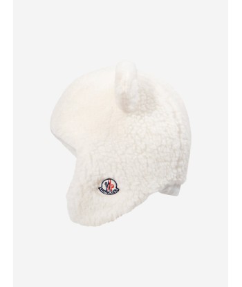 Moncler Enfant Baby Teddy Cap With Earflaps in Ivory des créatures d'habitude