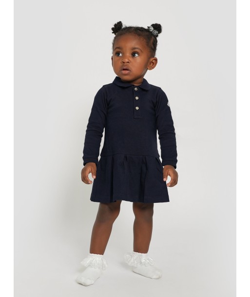 Moncler Enfant Baby Girls Polo Dress in Navy Faites des économies