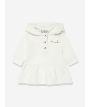 Moncler Enfant Baby Girls Hooded Sweater Dress in Ivory français