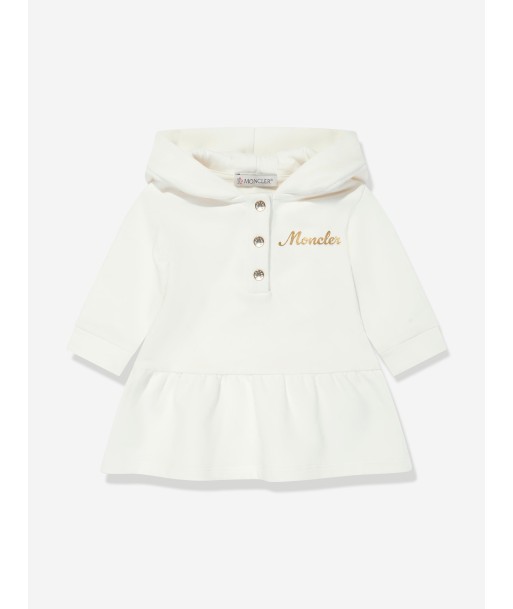 Moncler Enfant Baby Girls Hooded Sweater Dress in Ivory français