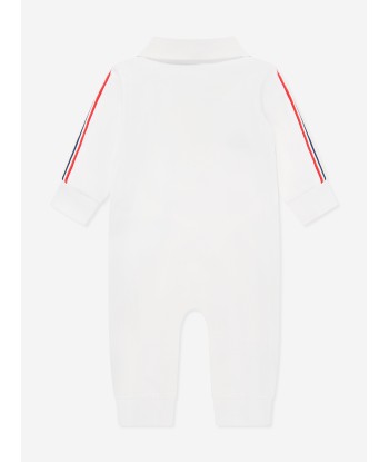 Moncler Enfant Baby Boys Logo Romper in Ivory à prix réduit toute l'année