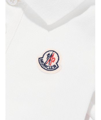 Moncler Enfant Baby Boys Logo Romper in Ivory à prix réduit toute l'année