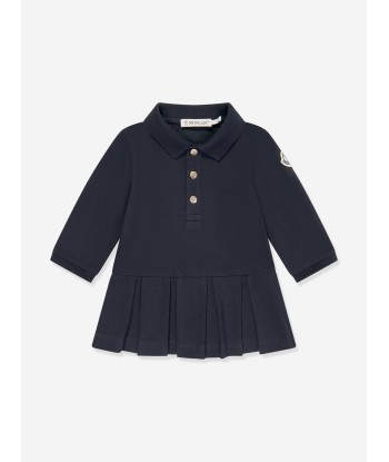 Moncler Enfant Baby Girls Polo Dress in Navy Faites des économies