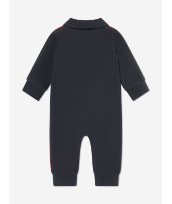 Moncler Enfant Baby Boys Logo Romper in Navy Paris Déstockage Promo