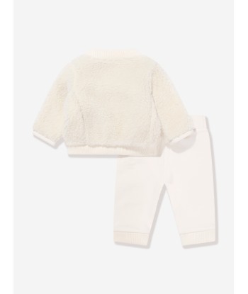 Moncler Enfant Baby Teddy Fleece Tracksuit in Ivory Véritable concentré