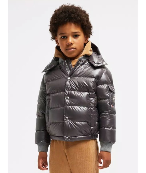 Moncler Enfant Boys Down Padded Manaem Jacket in Grey JUSQU'A -70%! 