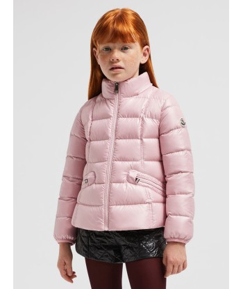 Moncler Enfant Girls Down Padded Ainay Jacket in Pink Venez acheter