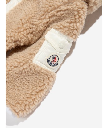 Moncler Enfant Baby Teddy Fleece Romper in Brown en ligne des produits 