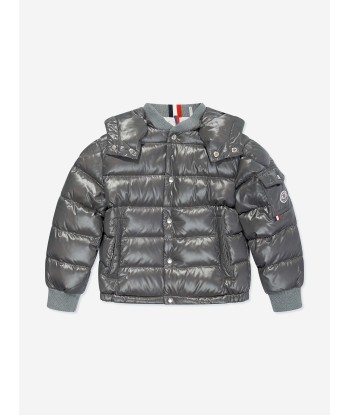 Moncler Enfant Boys Down Padded Manaem Jacket in Grey JUSQU'A -70%! 