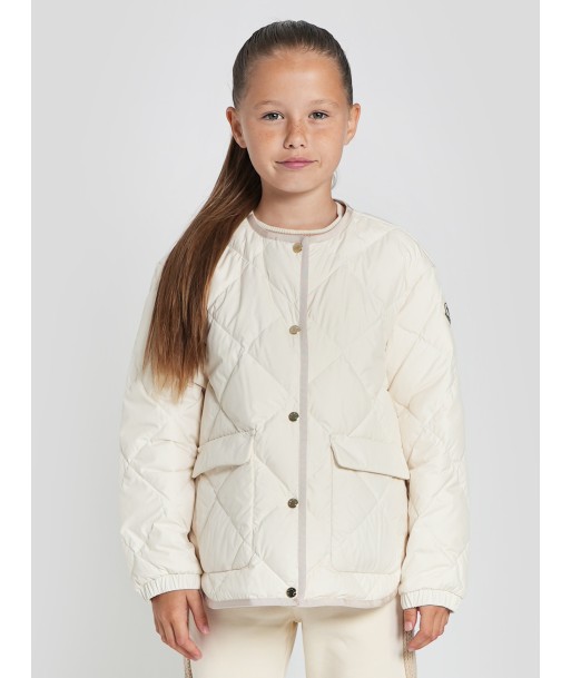 Moncler Enfant Girls Down Quilted Ursella Jacket in Ivory de pas cher