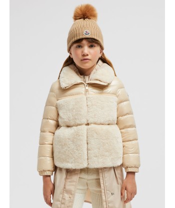 Moncler Enfant Girls Down Teddy Fleece Amabay Jacket in Beige Les êtres humains sont 