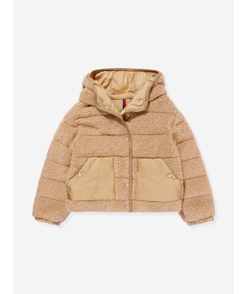 Moncler Enfant Girls Down Teddy Fleece Audrieu Jacket in Beige est présent 