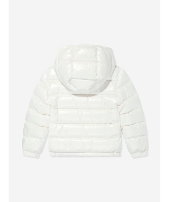 Moncler Enfant Boys Down Padded New Aubert Jacket in White commande en ligne