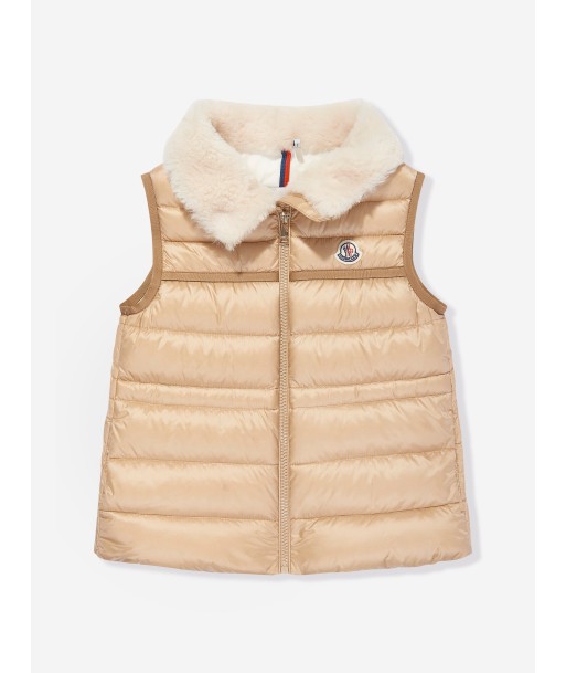 Moncler Enfant Girls Down Padded Elisheba Gilet in Beige du meilleur 