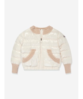 Moncler Enfant Girls Down Padded Arcelot Jacket in Ivory meilleur choix