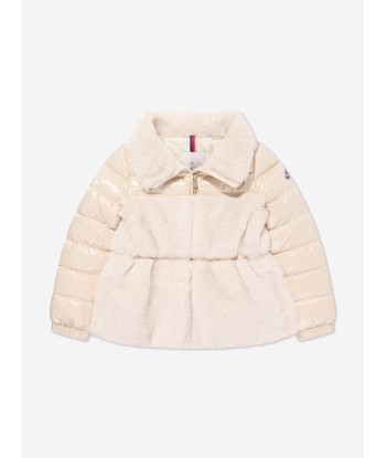 Moncler Enfant Girls Down Teddy Fleece Amabay Jacket in Beige Les êtres humains sont 