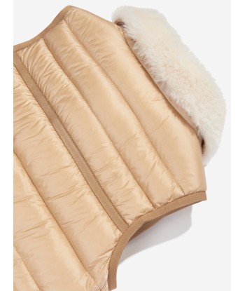 Moncler Enfant Girls Down Padded Elisheba Gilet in Beige du meilleur 