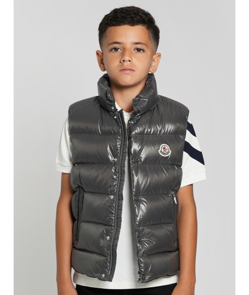 Moncler Enfant Boys Down Padded Tib Gilet in Grey Venez découvrir notre 