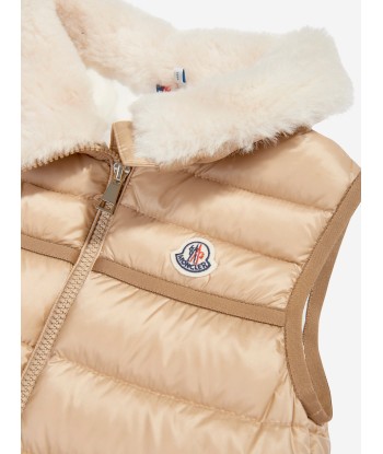 Moncler Enfant Girls Down Padded Elisheba Gilet in Beige du meilleur 