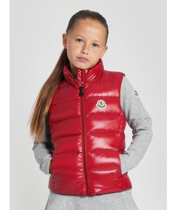 Moncler Enfant Girls Down Padded Ghany Gilet in Red du meilleur 