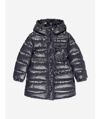 Moncler Enfant Girls Down Padded Dacca Long Parka in Navy À commander