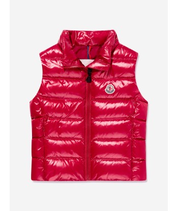 Moncler Enfant Girls Down Padded Ghany Gilet in Red du meilleur 