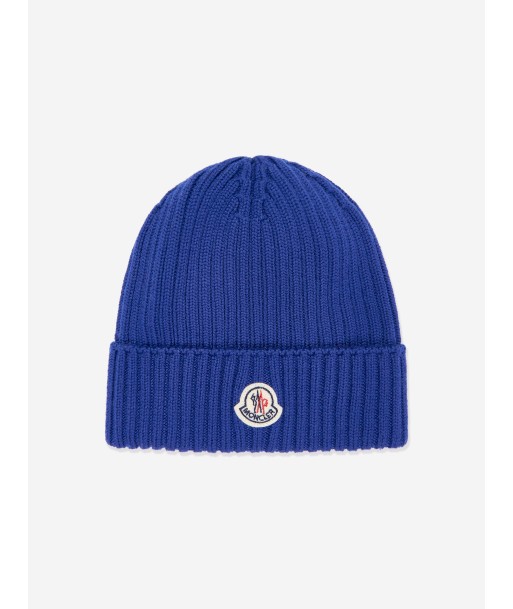 Moncler Enfant Boys Wool Beanie Hat in Blue 2023