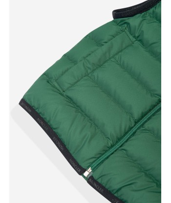 Moncler Enfant Boys Down Padded Contrin Gilet in Green Comment ça marche