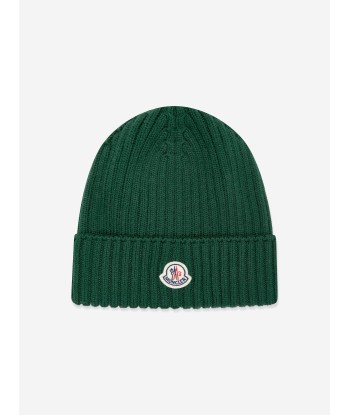 Moncler Enfant Boys Wool Beanie Hat in Green Comment ça marche